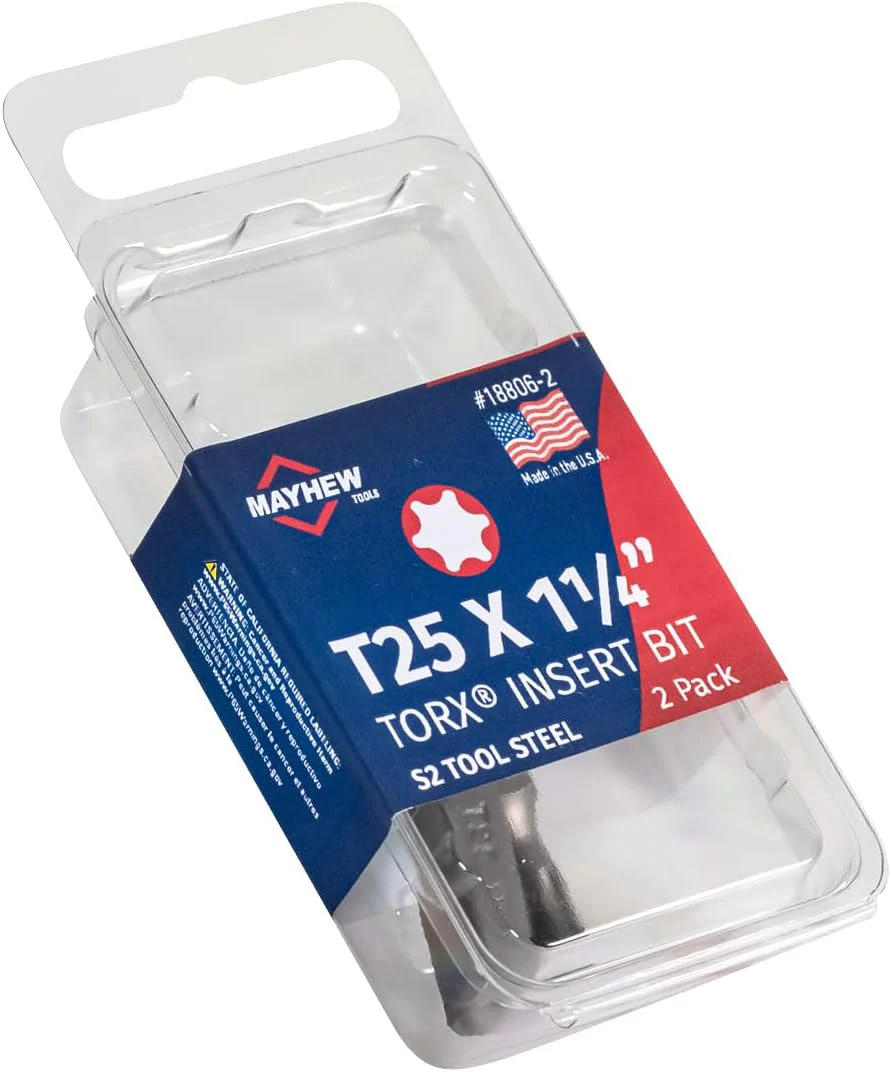 Mayhew Tools 18806-2 Torx Insert Bit, T25 x 1.25" (Pack of 2) - Image 2