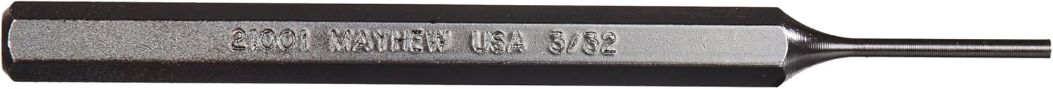 Mayhew Tools 21001 SAE Pin Punch, 3/32 x 0.88" Pin, 4-1/2" OAL x 1/4" Body, Black Oxide Finish - Image 2