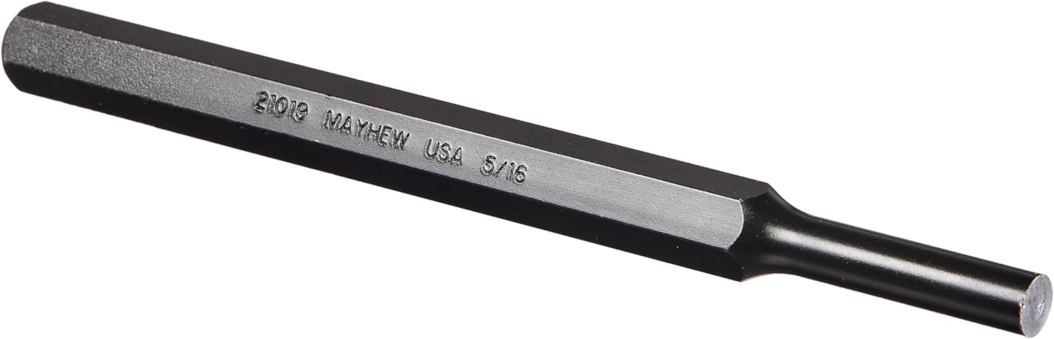 Mayhew Tools 21019 SAE Pin Punch, 5/16 x 1.25" Pin, 6" OAL x 7/16" Body, Black Oxide Finish - Image 2