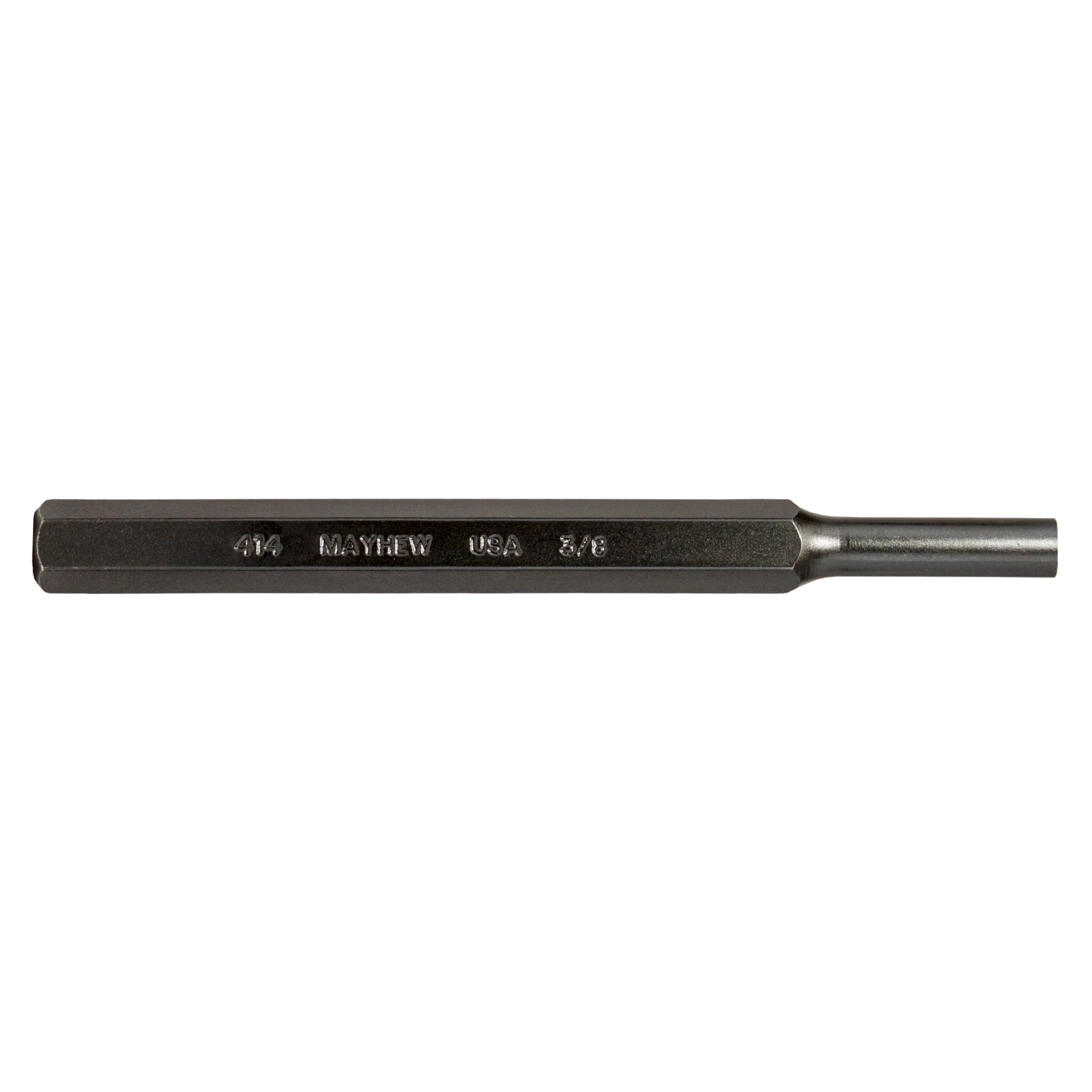 Mayhew Tools 21105 SAE Pin Punch, 3/8 x 1.25" Pin, 6" OAL x 1/2" Body, Black Oxide Finish