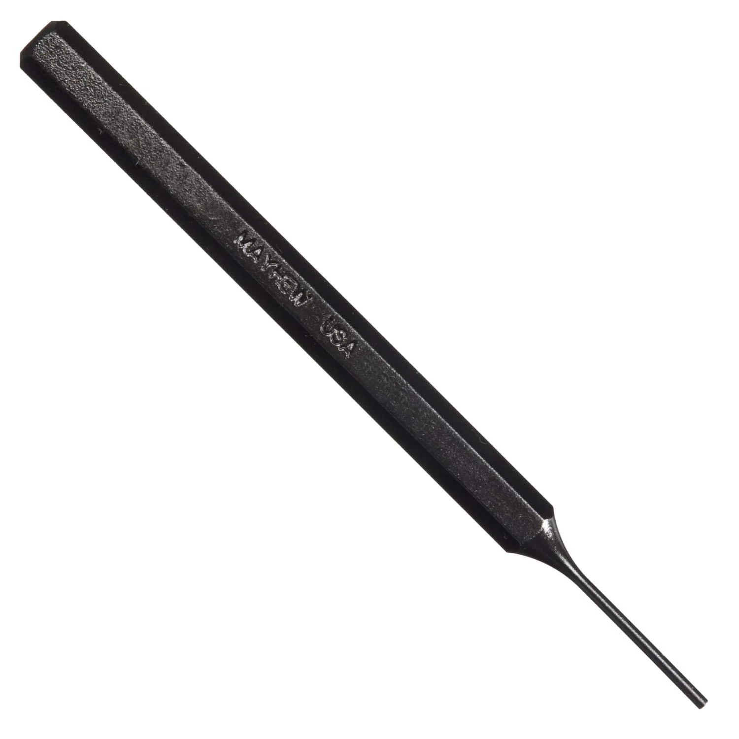 Mayhew Tools 21220 SAE Pin Punch, 1/4 x 2.63" Pin, 6" OAL x 3/8" Body, Black Oxide Finish