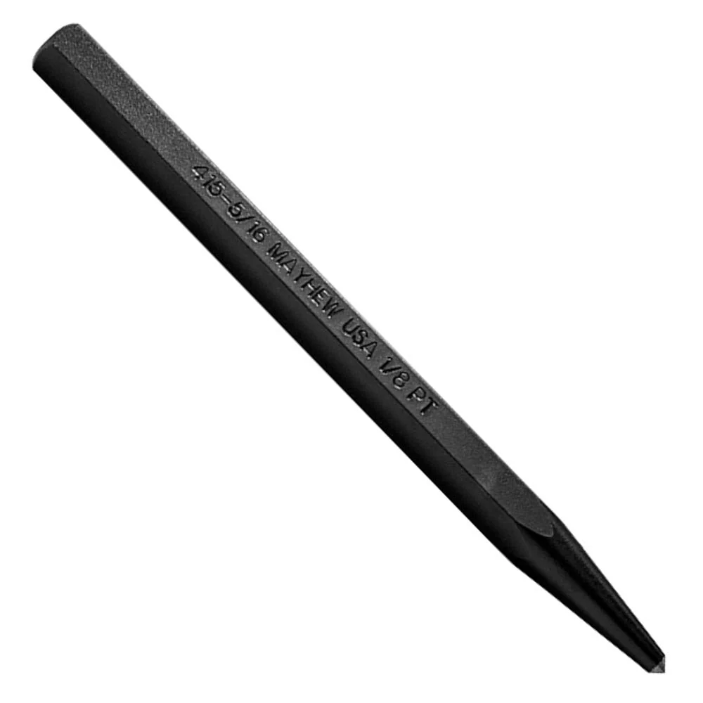 Mayhew Tools 24007 Center Punch, 1/8" - 3 mm x 4-1/4", Black Oxide Finish
