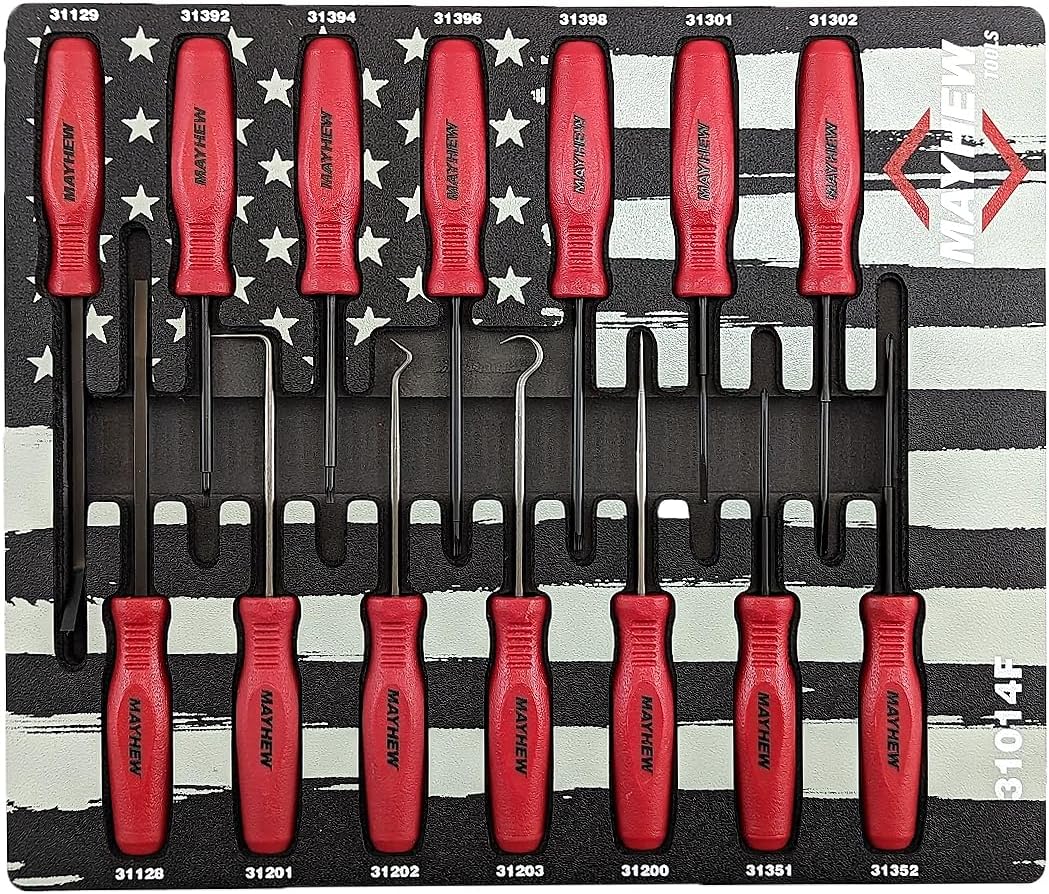 Mayhew Tools 31014F Micro Screwdriver, 14-Piece Set, Red, Hand Tool Set - Image 2