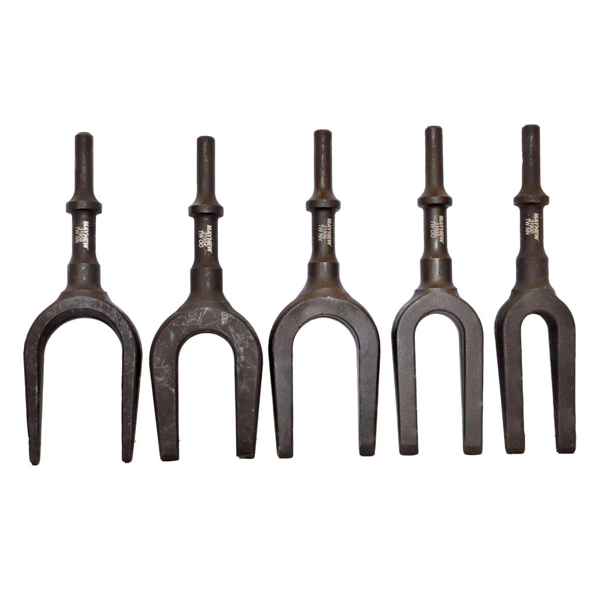 Mayhew Tools 31940 Pneumatic Separating Fork, 5-Piece Set, Black Oxide Finish