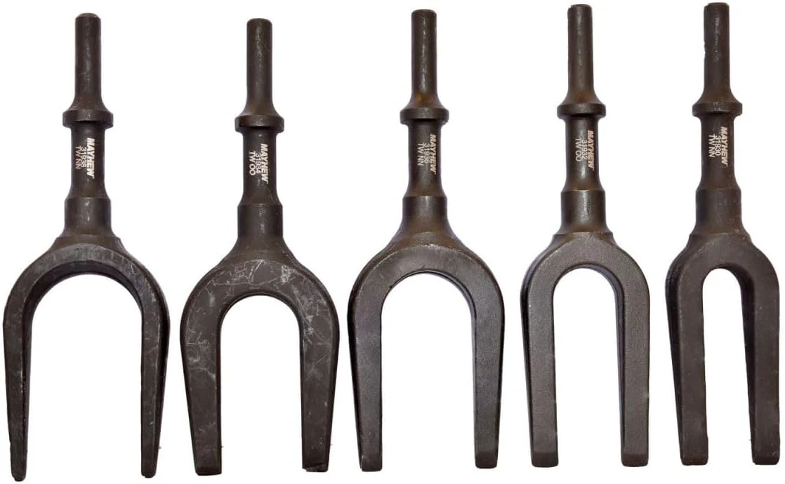Mayhew Tools 31940 Pneumatic Separating Fork, 5-Piece Set, Black Oxide Finish - Image 2