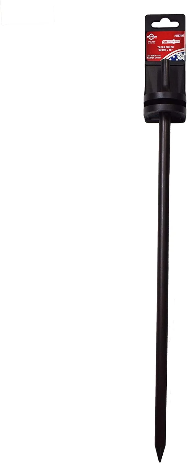 Mayhew Tools 31978HT Pneumatic Taper Punch, Sharp Point x 18" Hang Tag, Black Oxide Finish - Image 2