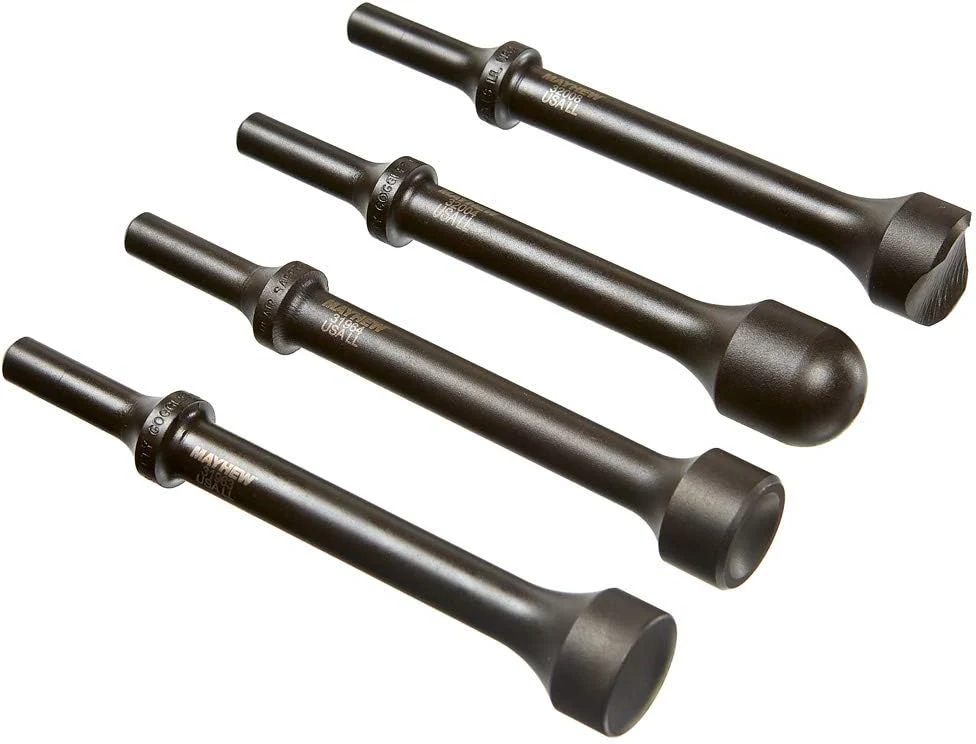 Mayhew Tools 32024 Pneumatic Hammer, 4-Piece Specialty Set, Black Oxide Finish - Image 3