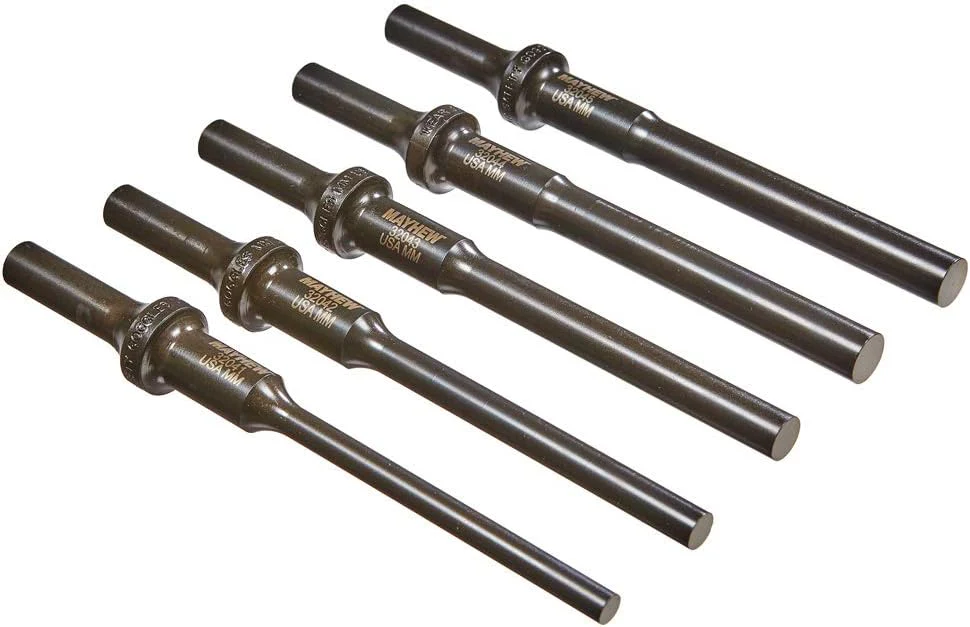 Mayhew Tools 32040 Pneumatic Pin/Drift Punch Set, 5-Piece, Black Oxide Finish - Image 3
