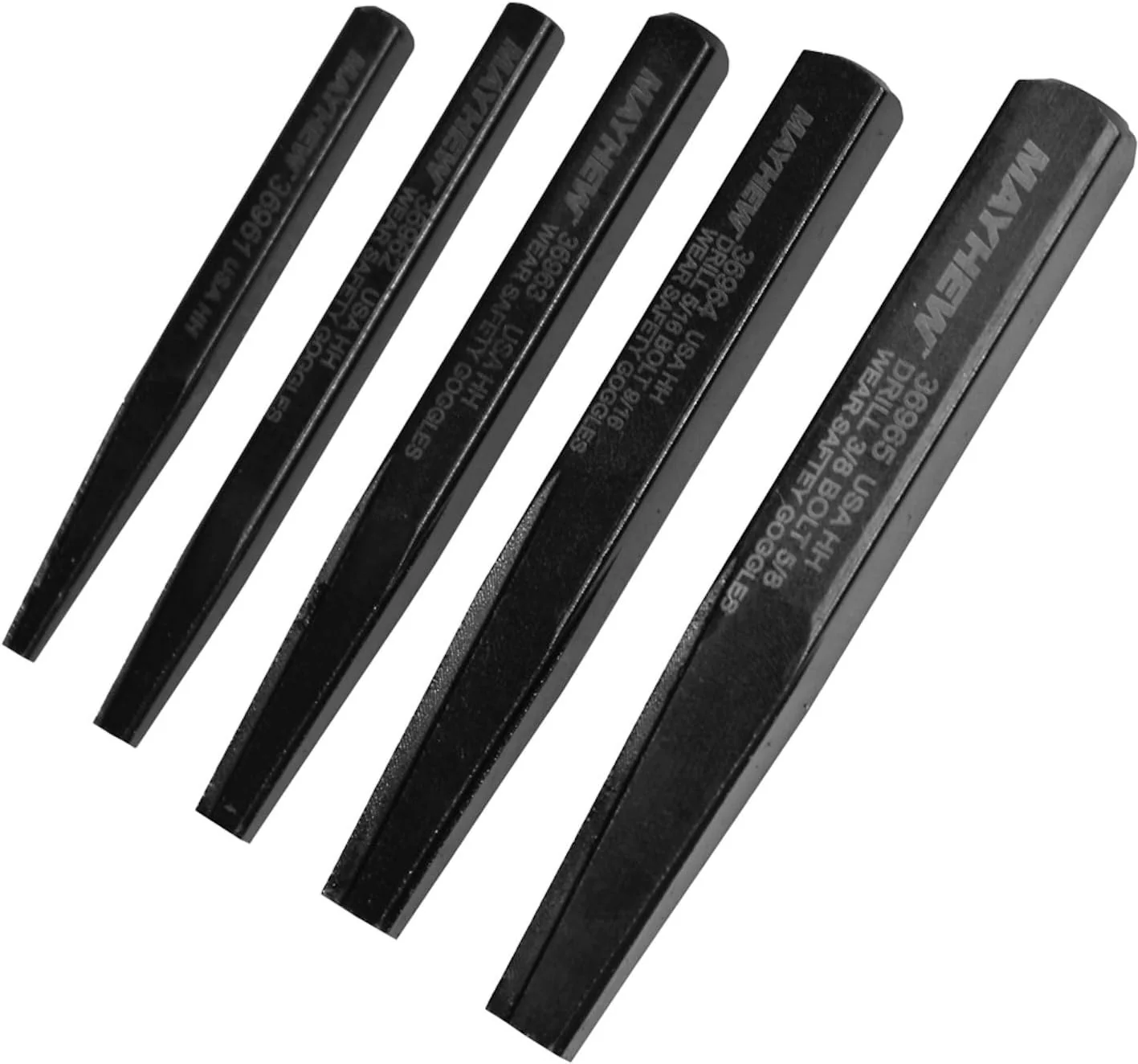 Mayhew Tools 37332 Screw Extractor Set, 5-Piece, Black Oxide Finish - Image 2