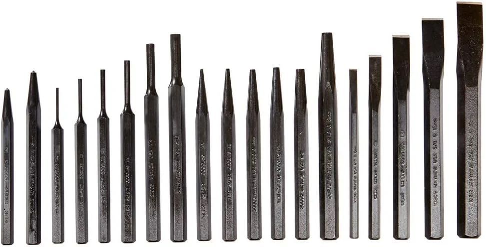 Mayhew Tools 61019 Punch and Chisel Set, 19-Piece, Black Oxide Finish - Image 3
