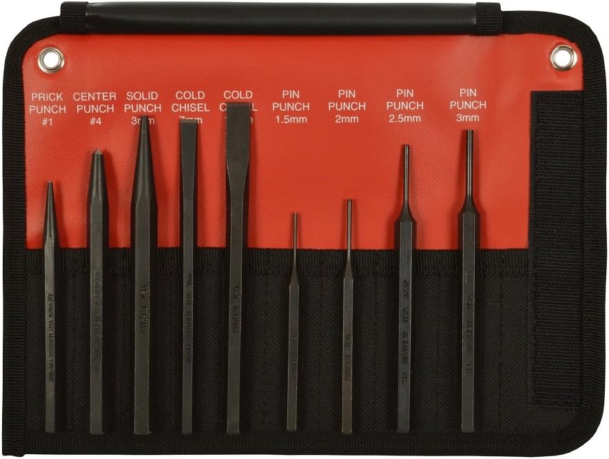 Mayhew Tools 66257 Punch and Chisel Set, Black Oxide Finish, 9-Piece Metric - Image 2