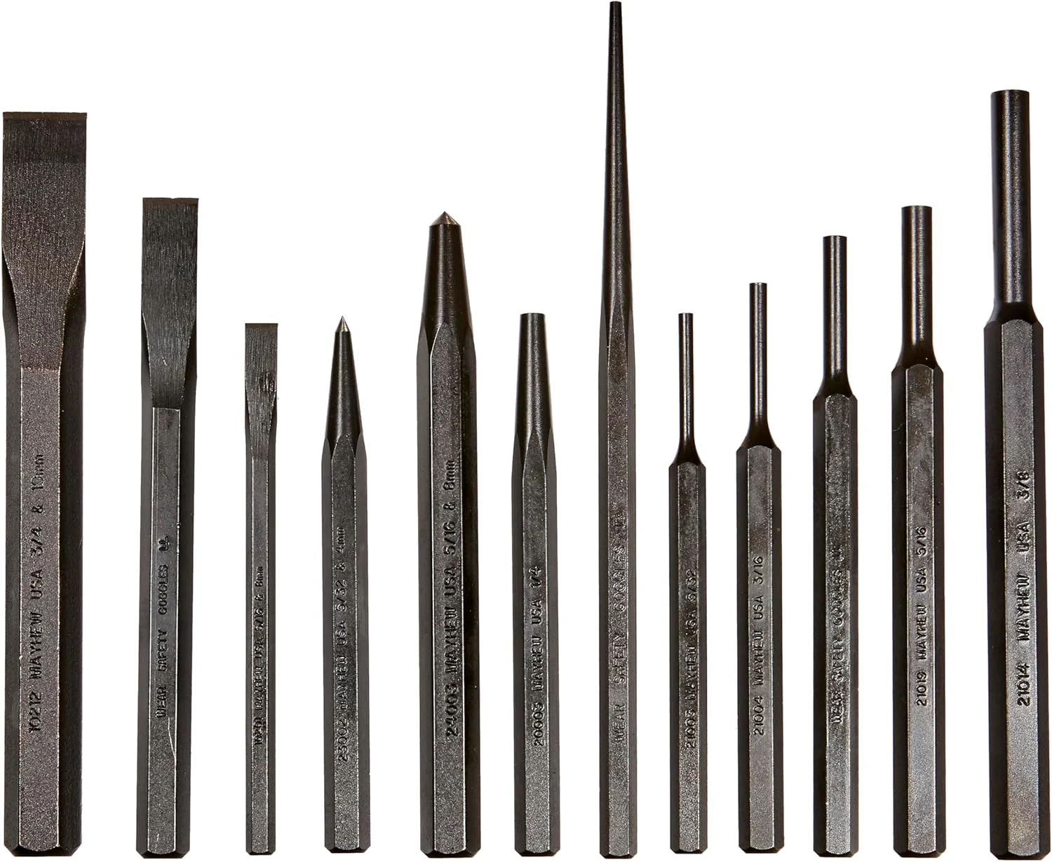 Mayhew Tools 66258 Punch & Chisel Set (Metric), 12 piece, multi, one size - Image 2