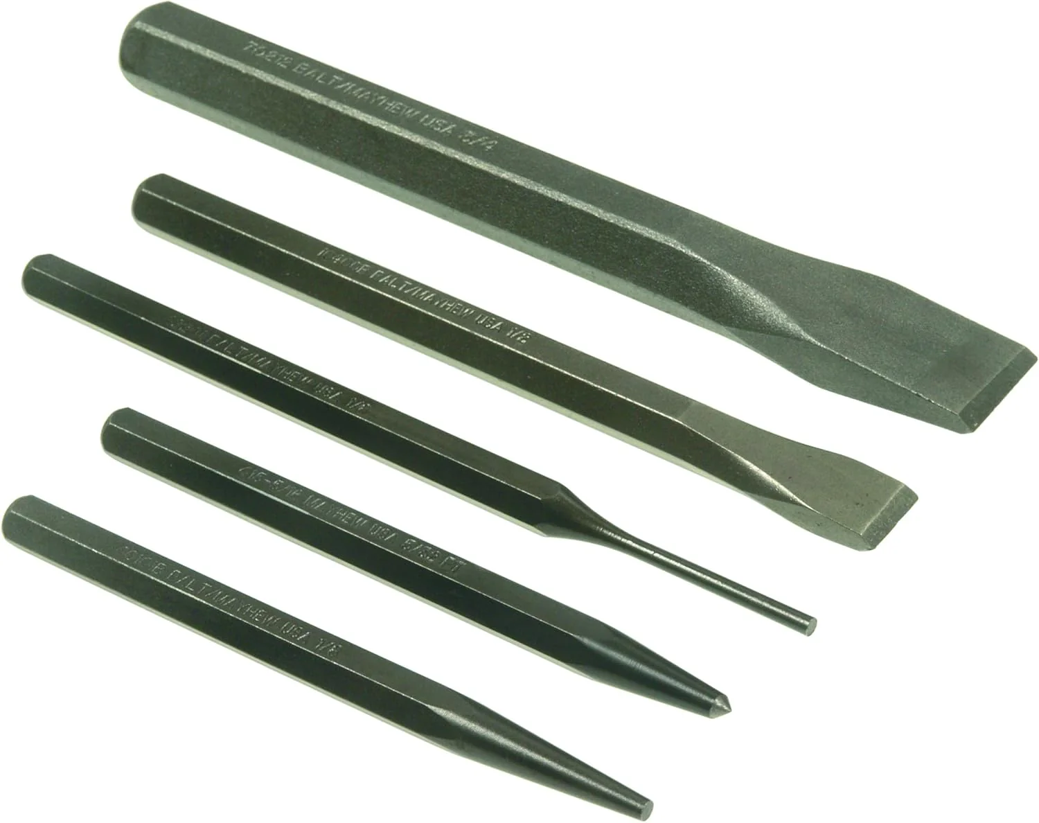 Mayhew Tools 90402 Punch and Chisel Set, Blast Finish, 5-Piece - Image 5