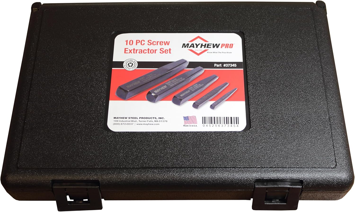 Mayhew Tools 37345 Screw Extractor Set, 10 Piece - Image 2