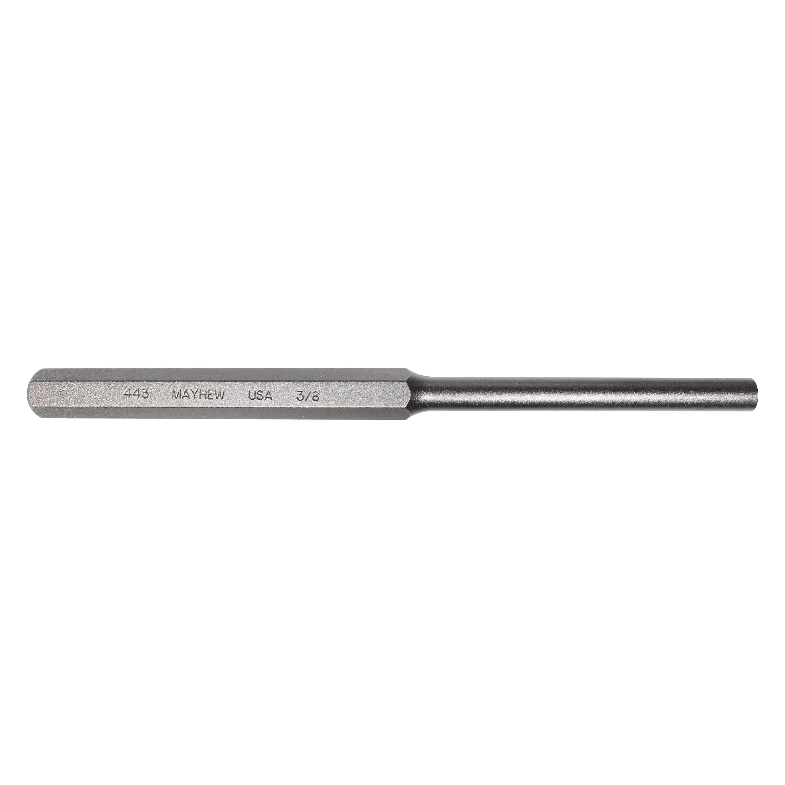 Mayhew Select 71504 3/8-Inch Pin Punch, Multi Shot Blast Finish 3/8 x 3.50" Pin 8" OAL x 1/2" Body