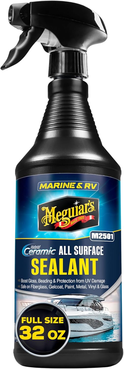 Meguiar's Marine & RV Hybrid Ceramic All Surface Sealant - Premium Fiberglass and Gel Coat Sealant that Boosts Gloss, Beading & Protection from UV Damage - Easy to Apply and Wipe Off, 32 Oz Spray - Image 2