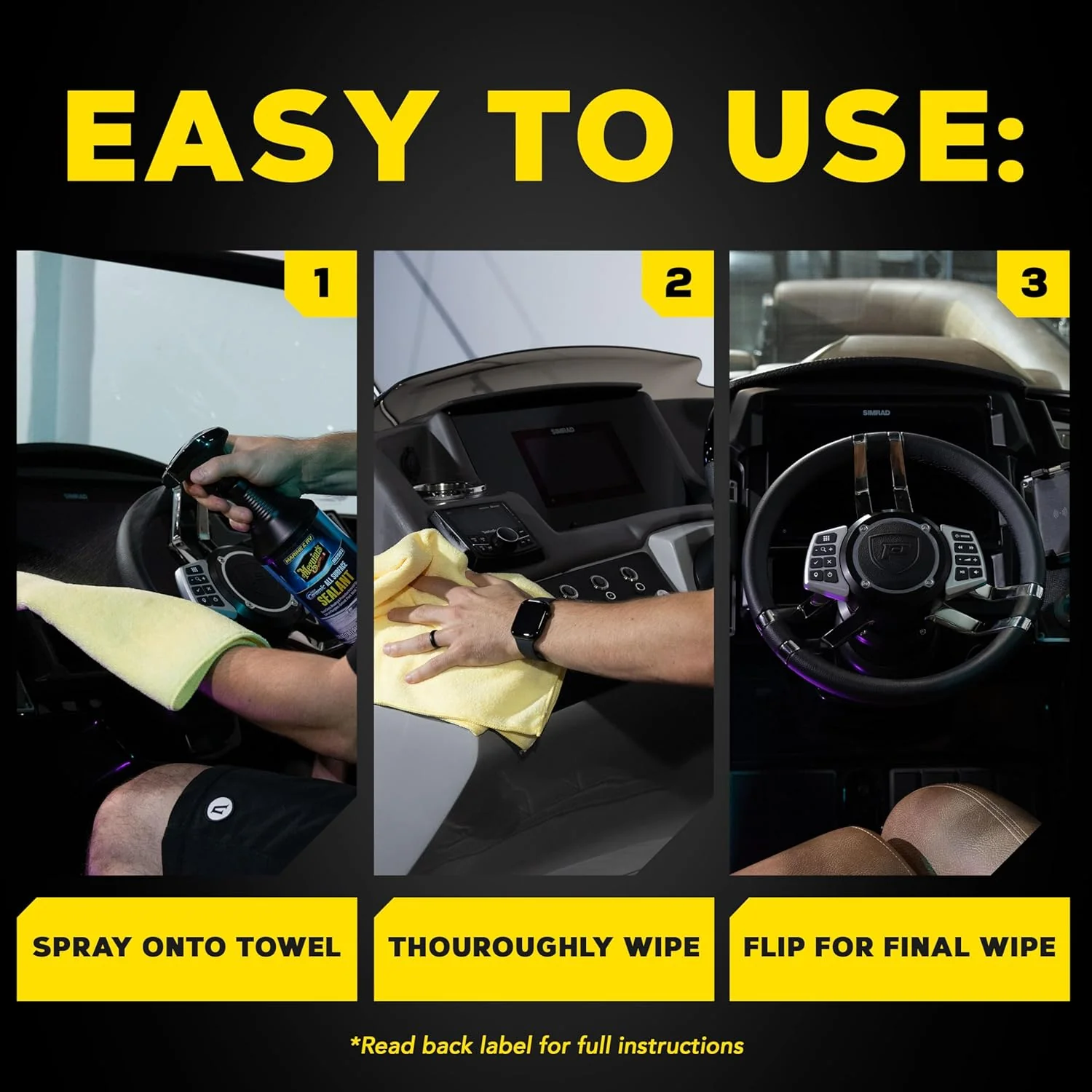 Meguiar's Marine & RV Hybrid Ceramic All Surface Sealant - Premium Fiberglass and Gel Coat Sealant that Boosts Gloss, Beading & Protection from UV Damage - Easy to Apply and Wipe Off, 32 Oz Spray - Image 7