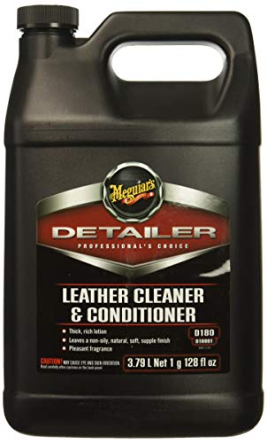 Meguiar’s Professional Leather Cleaner & Conditioner D18001 - 1 Gallon Leather Cleaner & Conditioner Specifically Formulated for Automotive Leather Care, Delivers Professional Results, 128 Oz
