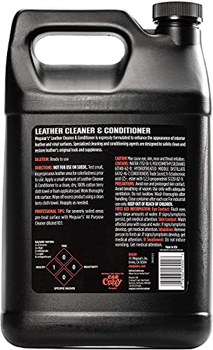 Meguiar’s Professional Leather Cleaner & Conditioner D18001 - 1 Gallon Leather Cleaner & Conditioner Specifically Formulated for Automotive Leather Care, Delivers Professional Results, 128 Oz - Image 2