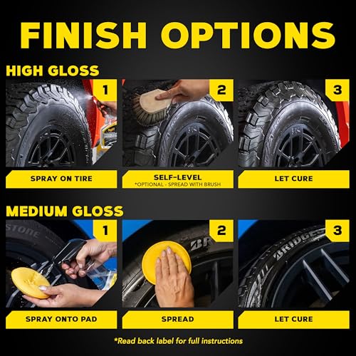 Meguiar’s Ultimate Insane Shine Tire Spray - Premium Tire Dressing that Delivers a Lasting High Gloss Wet Look and is Easy to Use; Advanced Tire Shine that Bonds for a Long-Lasting Finish, 24 Oz Spray - Image 6