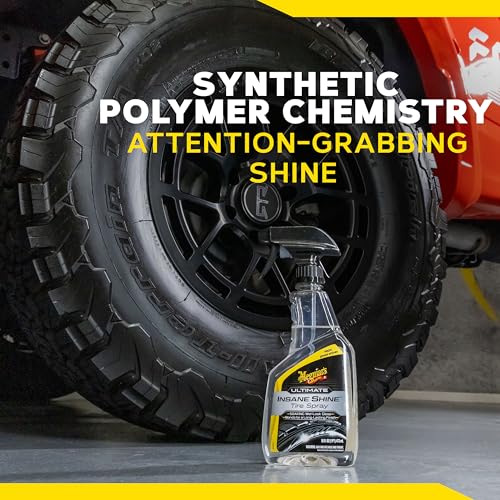 Meguiar’s Ultimate Insane Shine Tire Spray - Premium Tire Dressing that Delivers a Lasting High Gloss Wet Look and is Easy to Use; Advanced Tire Shine that Bonds for a Long-Lasting Finish, 24 Oz Spray - Image 7