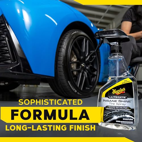 Meguiar’s Ultimate Insane Shine Tire Spray - Premium Tire Dressing that Delivers a Lasting High Gloss Wet Look and is Easy to Use; Advanced Tire Shine that Bonds for a Long-Lasting Finish, 24 Oz Spray - Image 8