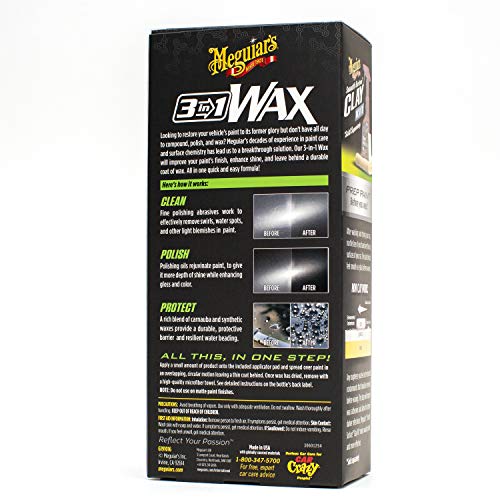 Meguiar's 3 In 1 Wax - Advanced Cleaner Wax that Blends Defect and Scratch Removal, Car Polishing for a High Gloss, and Long-Lasting Paint Protection All in One Step, 16 Oz - Image 3