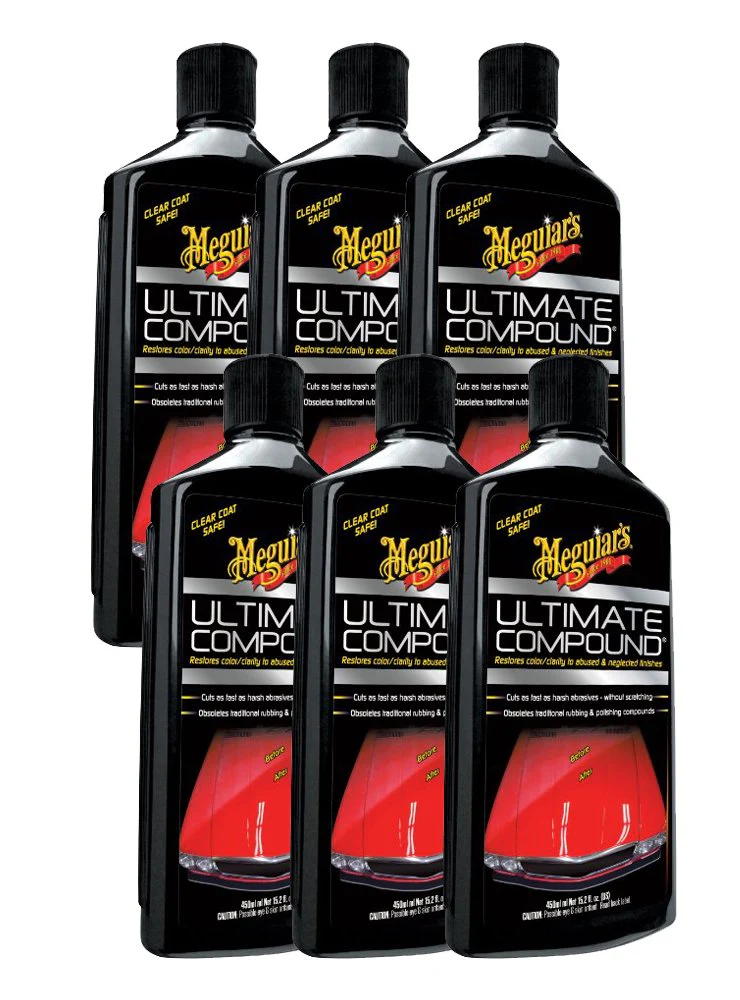 Meguiar's G17216-6PK Ultimate Compound - Fine Zirconia Alumina Abrasive for Metals, Painted Surfaces, Plastics, 15.2 oz (Pack of 6)