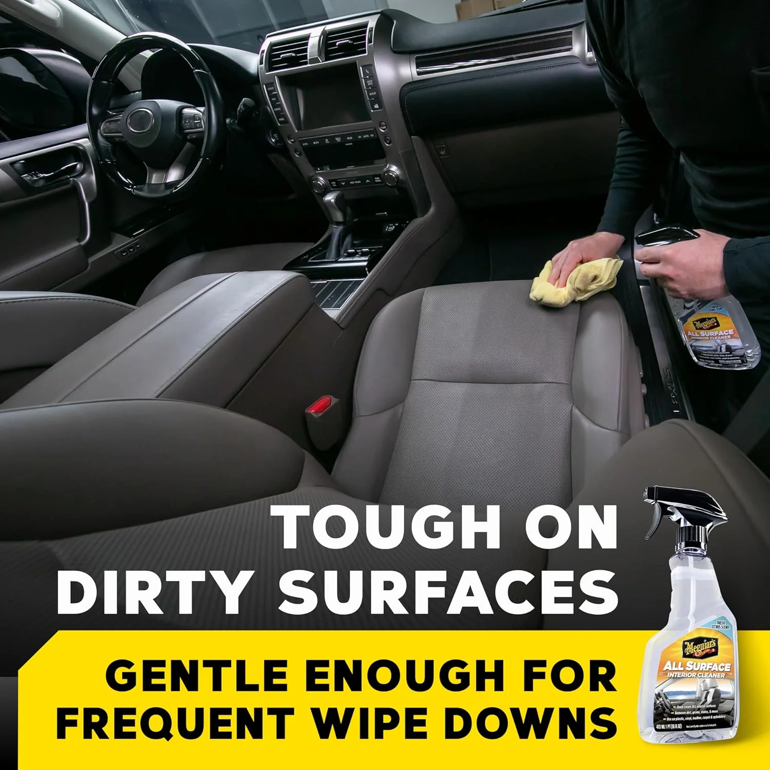 Meguiar's All Surface Interior Cleaner - All Purpose Interior Cleaner Quickly and Safely Cleans All Your Surfaces and Leaves Behind a Pleasant Scent, 16oz - Image 3