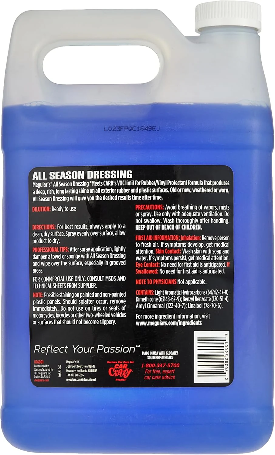 Meguiar's D16001 All Season Dressing, 1 Gallon - Image 2