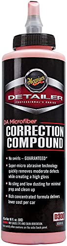 Meguiar's DA Microfiber Correction Compound D30016 - Pro Car Scratch Remover, for Use with a DA Polisher and Microfiber Cutting Disc, Remove Swirls, Scratches, Water Spots, and Oxidation, 16 Oz