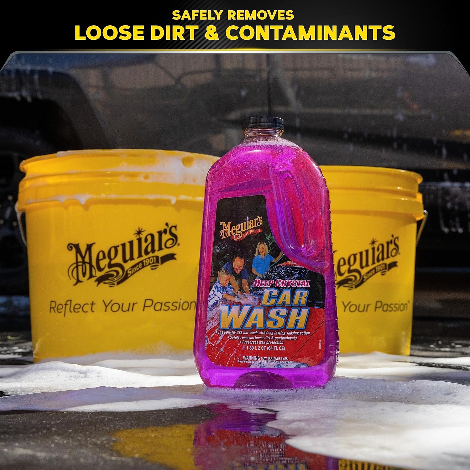 Meguiar's Deep Crystal Car Wash - Car Wash Shampoo that Cleans Paint, Enhances Gloss, and Preserves Wax Protection, pH Balanced Car Wash Soap with Excellent Foaming Action, 64 Oz - Image 3