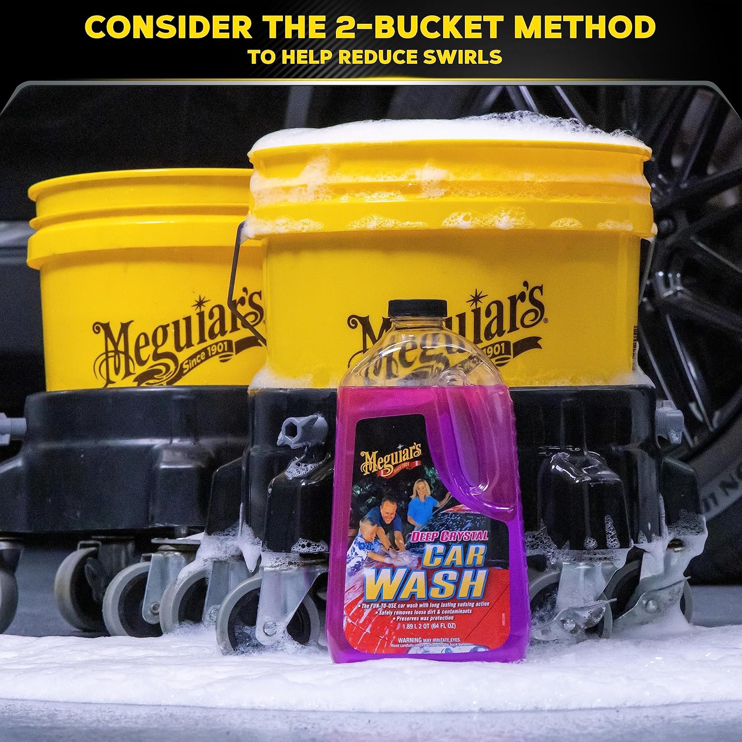Meguiar's Deep Crystal Car Wash - Car Wash Shampoo that Cleans Paint, Enhances Gloss, and Preserves Wax Protection, pH Balanced Car Wash Soap with Excellent Foaming Action, 64 Oz - Image 4