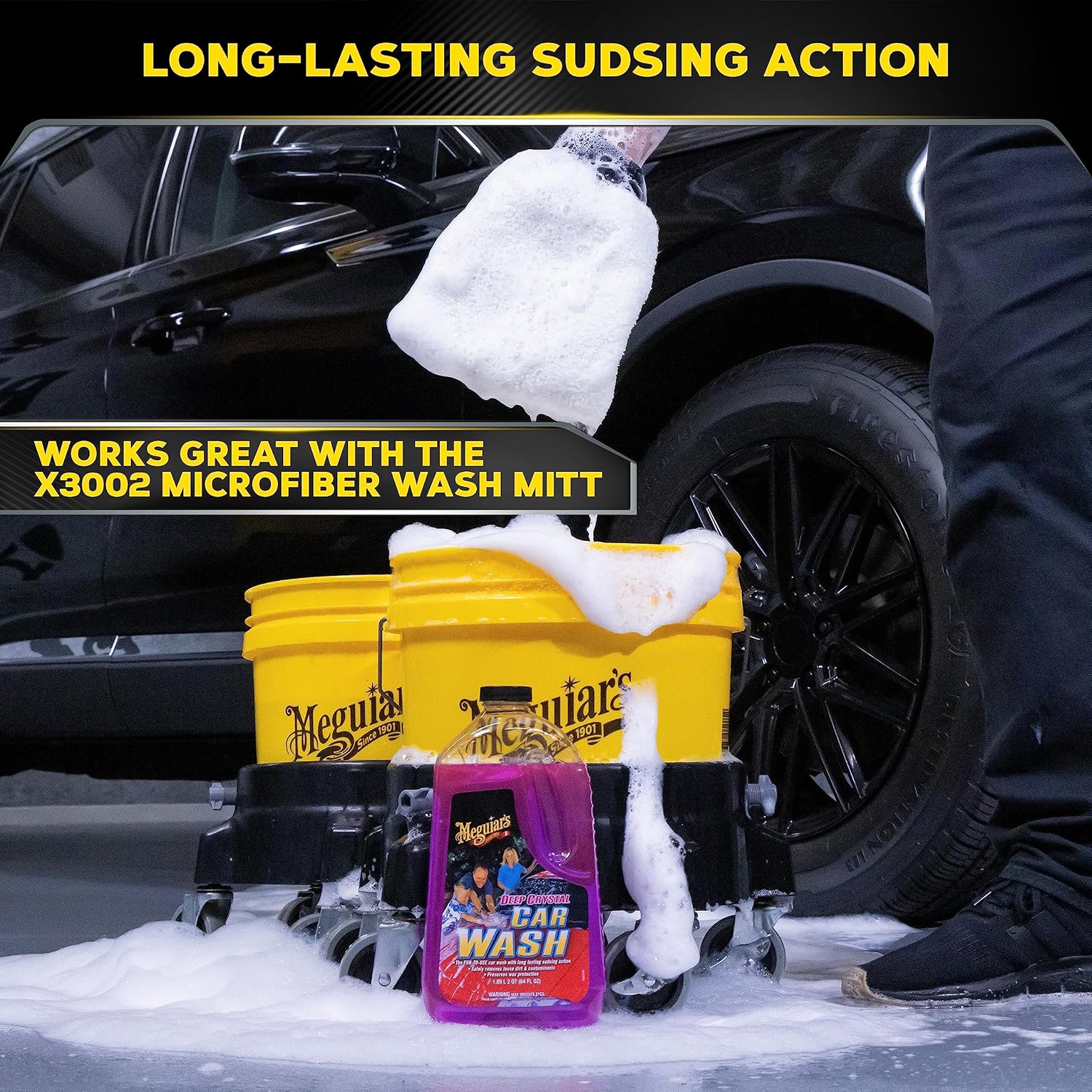 Meguiar's Deep Crystal Car Wash - Car Wash Shampoo that Cleans Paint, Enhances Gloss, and Preserves Wax Protection, pH Balanced Car Wash Soap with Excellent Foaming Action, 64 Oz - Image 7