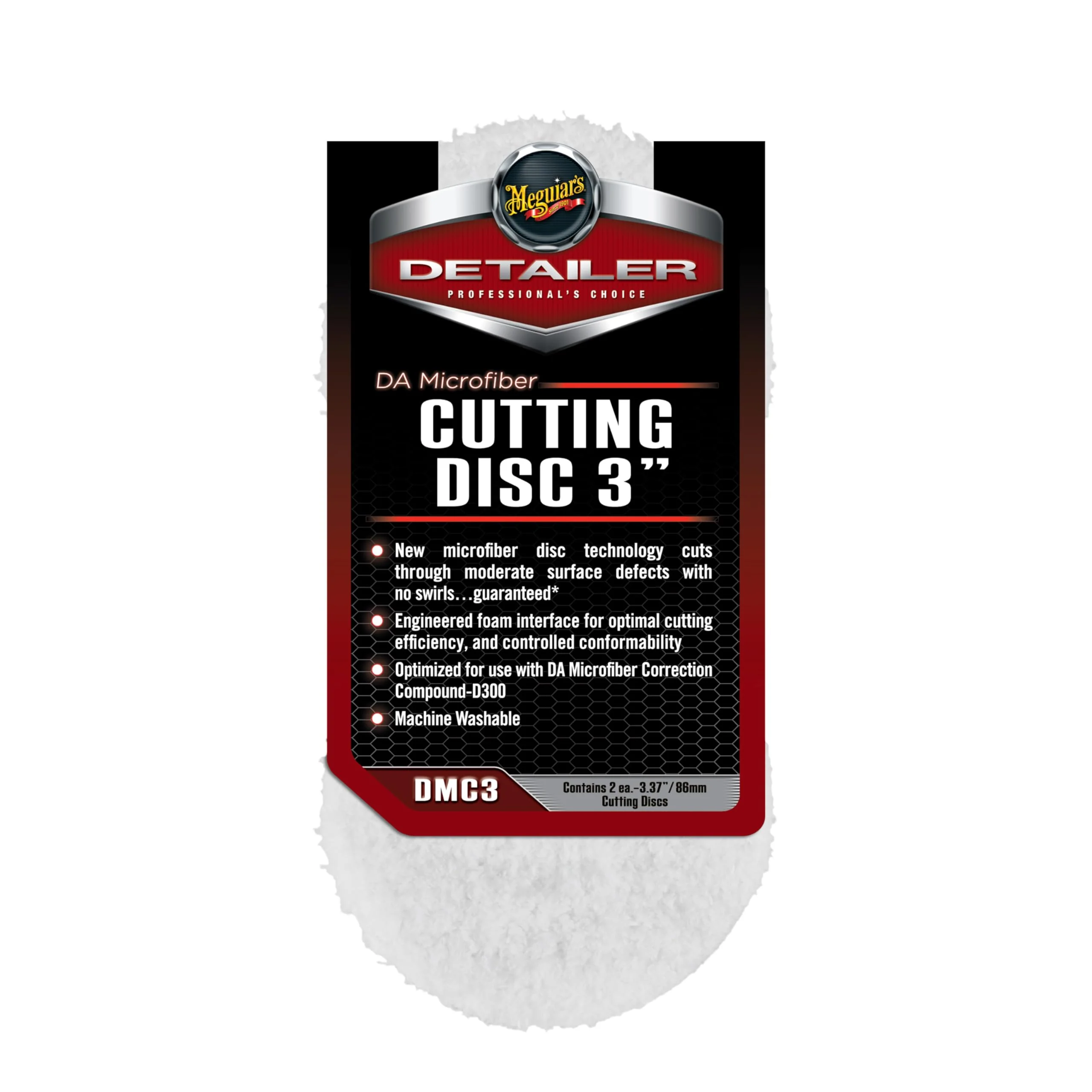 Meguiar's DMC3 DA 3" Microfiber Cutting Disc (Pack of 2)