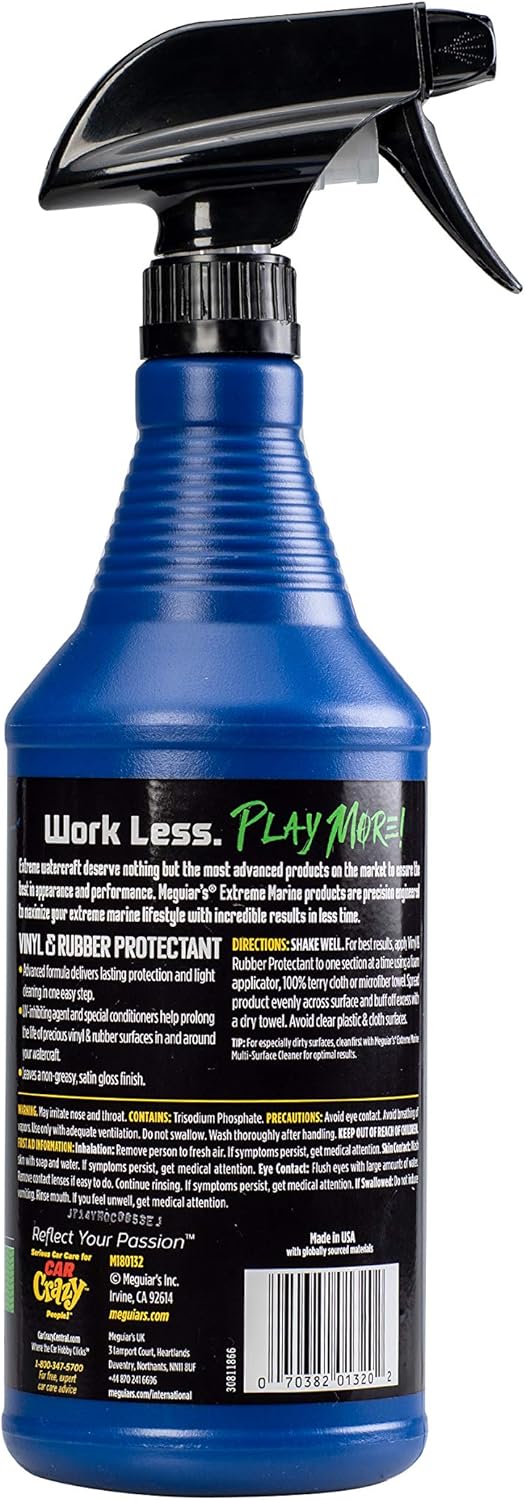 Meguiar's | M180132 | Meguiar's Extreme Marine Vinyl & Rubber Protectant M180132 - Premium RV and Marine Vinyl and Rubber Protectant, Long-Lasting UV Protection, 32 Oz Spray - Image 3