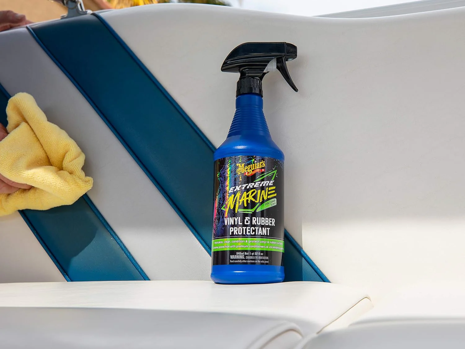 Meguiar's | M180132 | Meguiar's Extreme Marine Vinyl & Rubber Protectant M180132 - Premium RV and Marine Vinyl and Rubber Protectant, Long-Lasting UV Protection, 32 Oz Spray - Image 5