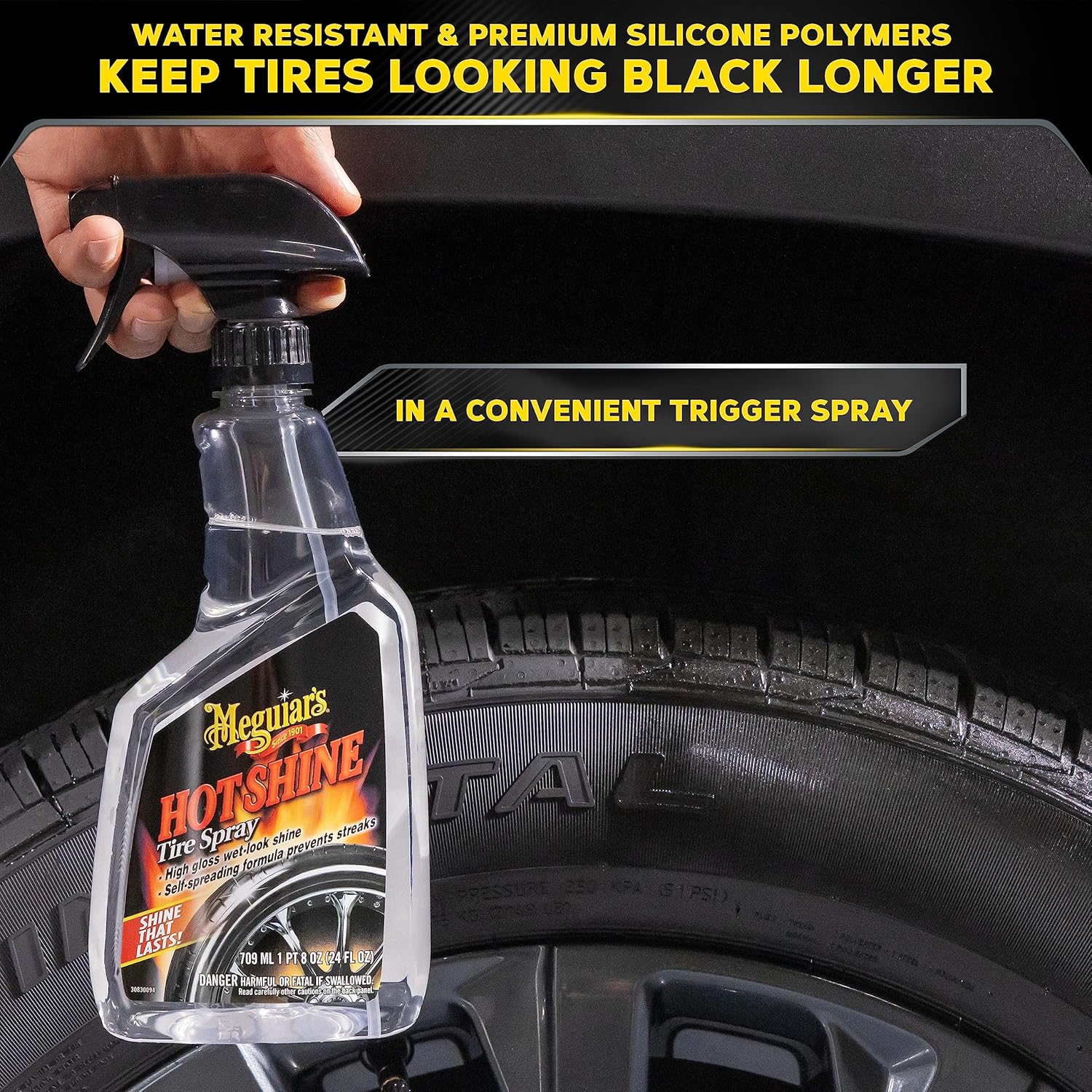 Meguiar's G1224 Hot Shine Tire Spray - 24 Oz Spray Bottle - Image 7