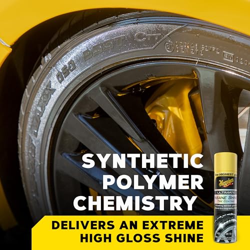 Meguiar's G190315 Ultimate Insane Shine Tire Coating, gives a Finish that Creates a Lasting Wet-Look for a Classic Black Shine, Easy to Use, No Hassle, No Mess, Ultimate Protection, 15 Oz Aerosol Can - Image 3