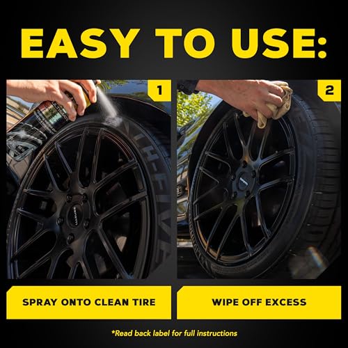 Meguiar's G190315 Ultimate Insane Shine Tire Coating, gives a Finish that Creates a Lasting Wet-Look for a Classic Black Shine, Easy to Use, No Hassle, No Mess, Ultimate Protection, 15 Oz Aerosol Can - Image 7