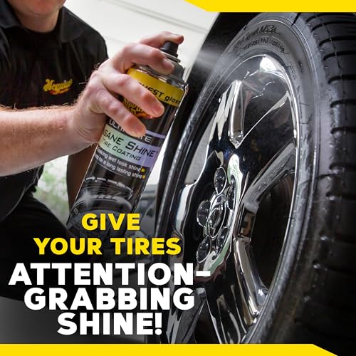 Meguiar's G190315 Ultimate Insane Shine Tire Coating, gives a Finish that Creates a Lasting Wet-Look for a Classic Black Shine, Easy to Use, No Hassle, No Mess, Ultimate Protection, 15 Oz Aerosol Can - Image 8