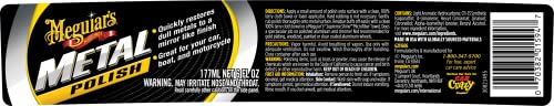 Meguiar's G211606 Metal Polish, Safe for All Uncoated Metals, Removes Stains and Swirls for a Quick and Easy Clean, Restores Shine, Pairs Well with Our Wheel Polisher Tool, 6 Oz - Image 9