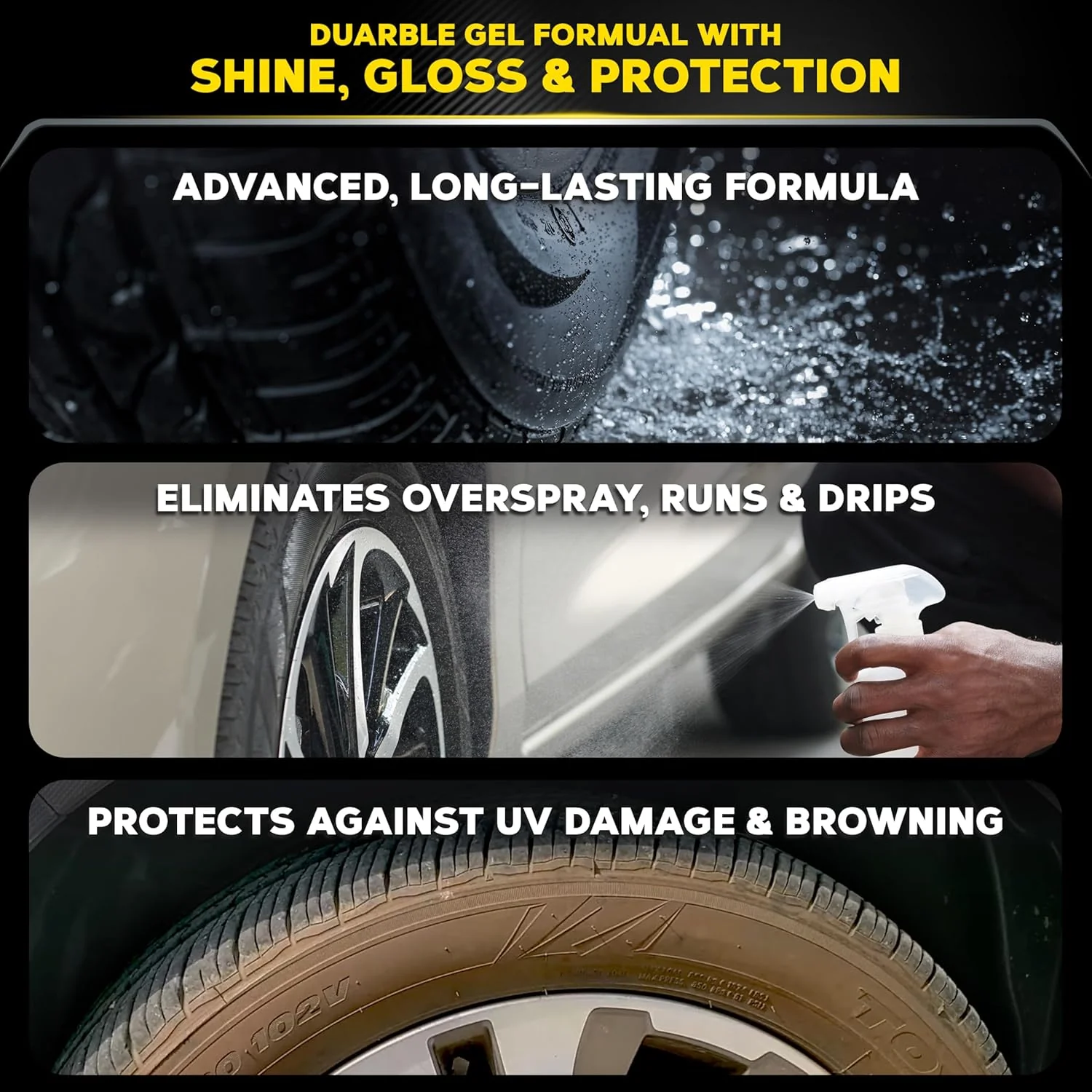 Meguiar's G7516 Endurance Tire Gel, Premium Tire Gel for a Lasting Glossy Shine - 16 Oz Bottle, PURPLE - Image 4