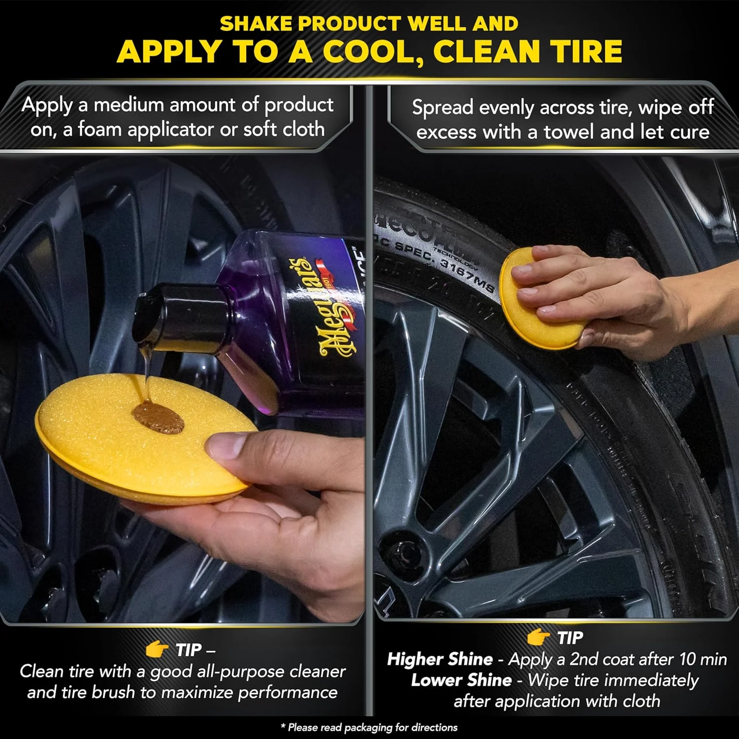Meguiar's G7516 Endurance Tire Gel, Premium Tire Gel for a Lasting Glossy Shine - 16 Oz Bottle, PURPLE - Image 5