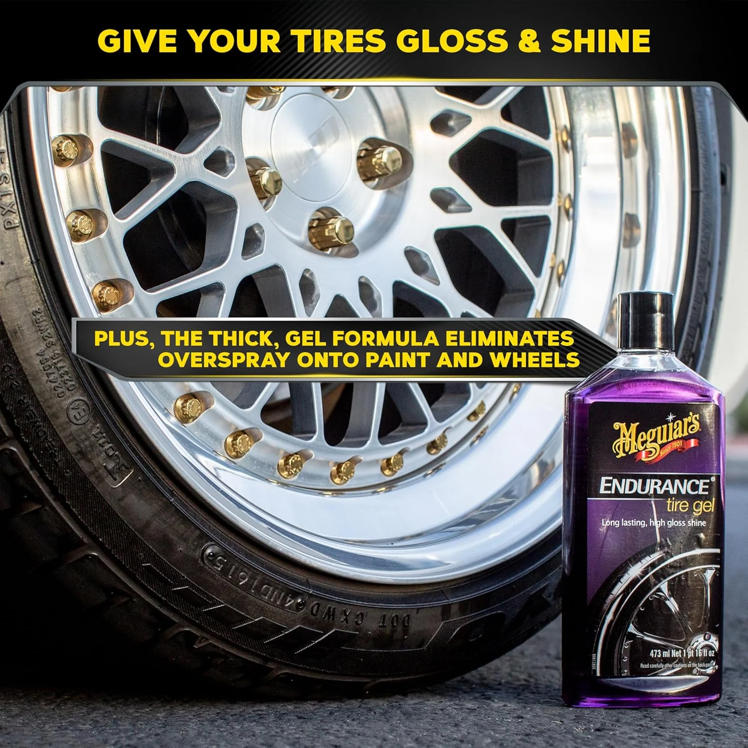 Meguiar's G7516 Endurance Tire Gel, Premium Tire Gel for a Lasting Glossy Shine - 16 Oz Bottle, PURPLE - Image 6