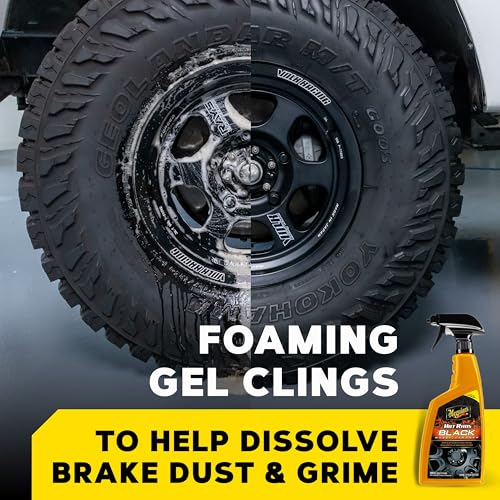 Meguiar's Hot Rims Black Wheel Cleaner, Deep Foaming Gel Specially Formulated to Effectively Clean Matte, Gloss, Satin, and Chrome Black Wheels, 24 Oz Spray Bottle - Image 2