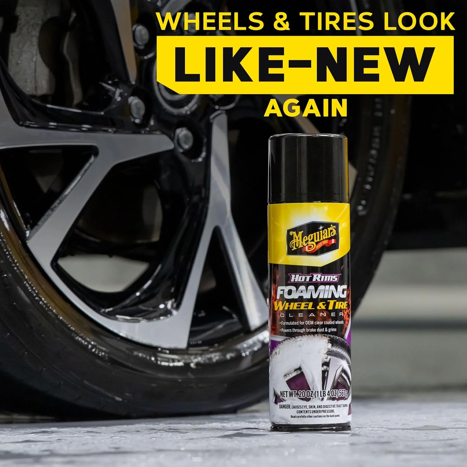 Meguiar's G250320 Hot Rims Foaming Wheel & Tire Cleaner - 20 oz. (Pack of 1) - Image 5