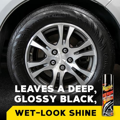 Meguiar's Hot Shine High Gloss Tire Coating - Get Long-Lasting Tire Protection and Glossy Tires with a Wet Look Shine, 15 Oz Aerosol - Image 2
