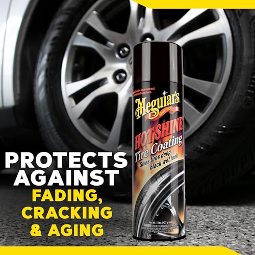 Meguiar's Hot Shine High Gloss Tire Coating - Get Long-Lasting Tire Protection and Glossy Tires with a Wet Look Shine, 15 Oz Aerosol - Image 7