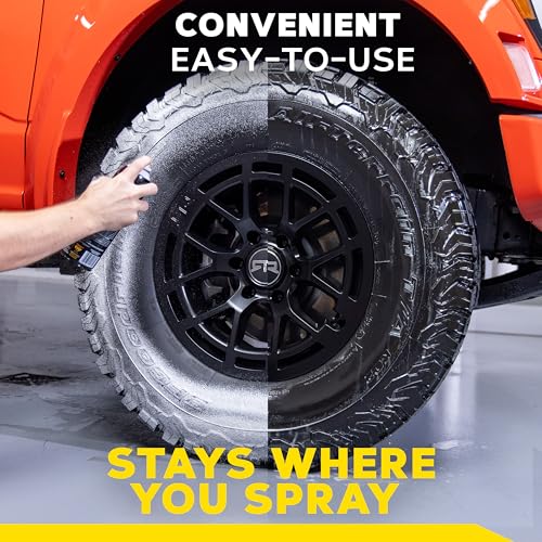 Meguiar's Hot Shine Tire Foam - High Goss Tire Shine that Cleans, Shines, and Protects in One, Deep, Black Shine with Conditioners and UV Protection to Help Keep Tires Looking Like New, 19 Oz Aerosol - Image 5